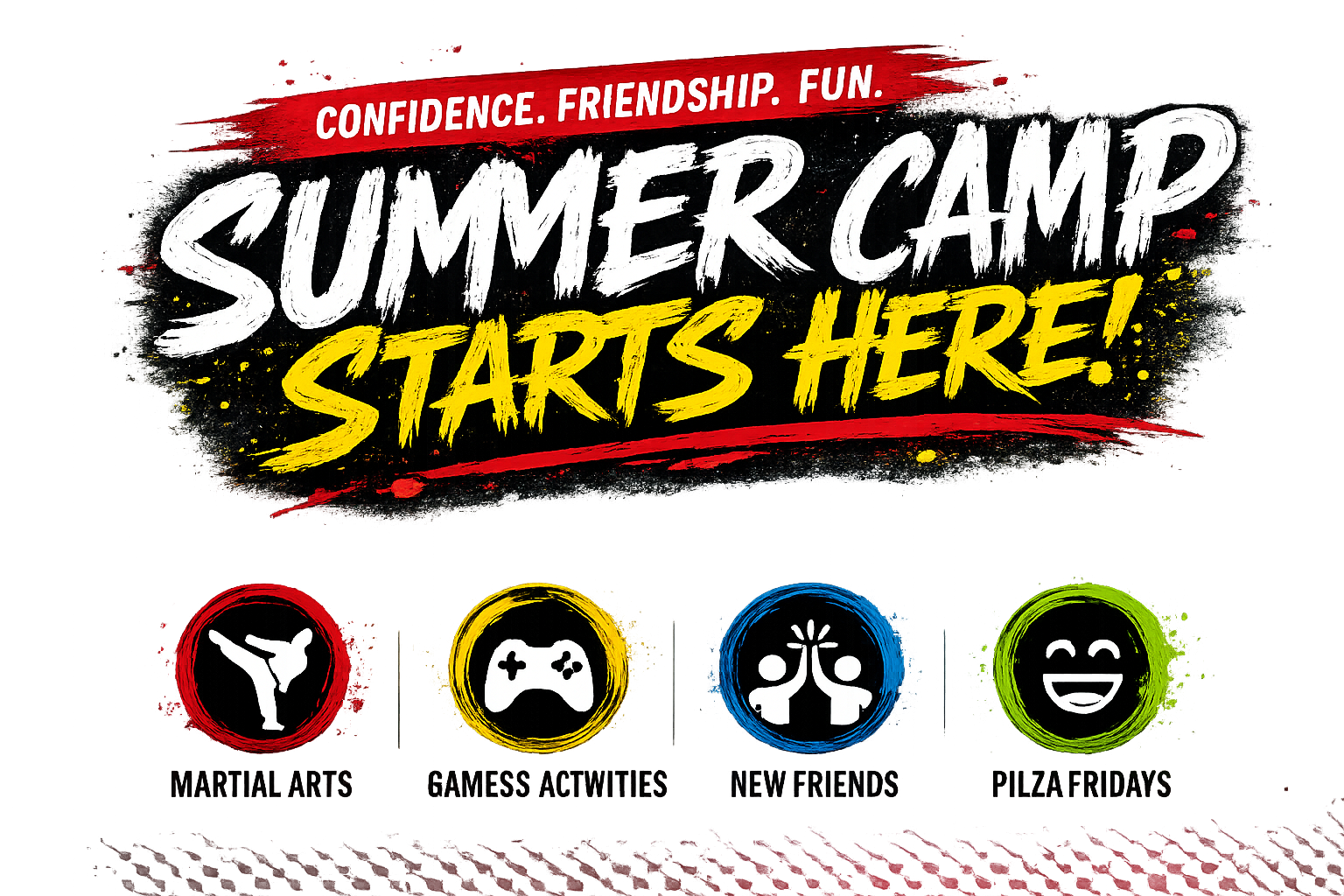 Summer Camp Starts Here! Martial Arts, Games, New Friends, Pizza Fridays